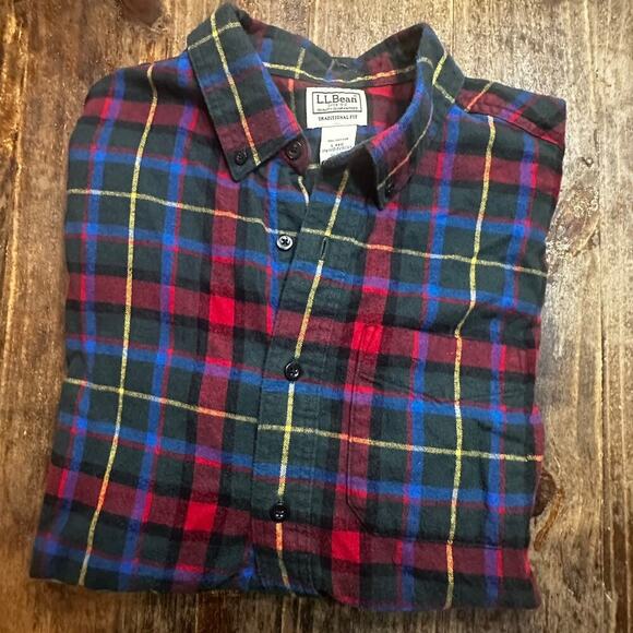 L.L. Bean Other - Men's LL Bean 100% Cotton Plaid Flannel Shirt sz L